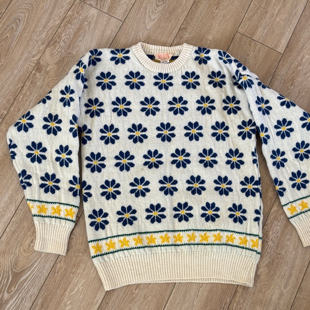 Vintage Floral Patterned Sweater